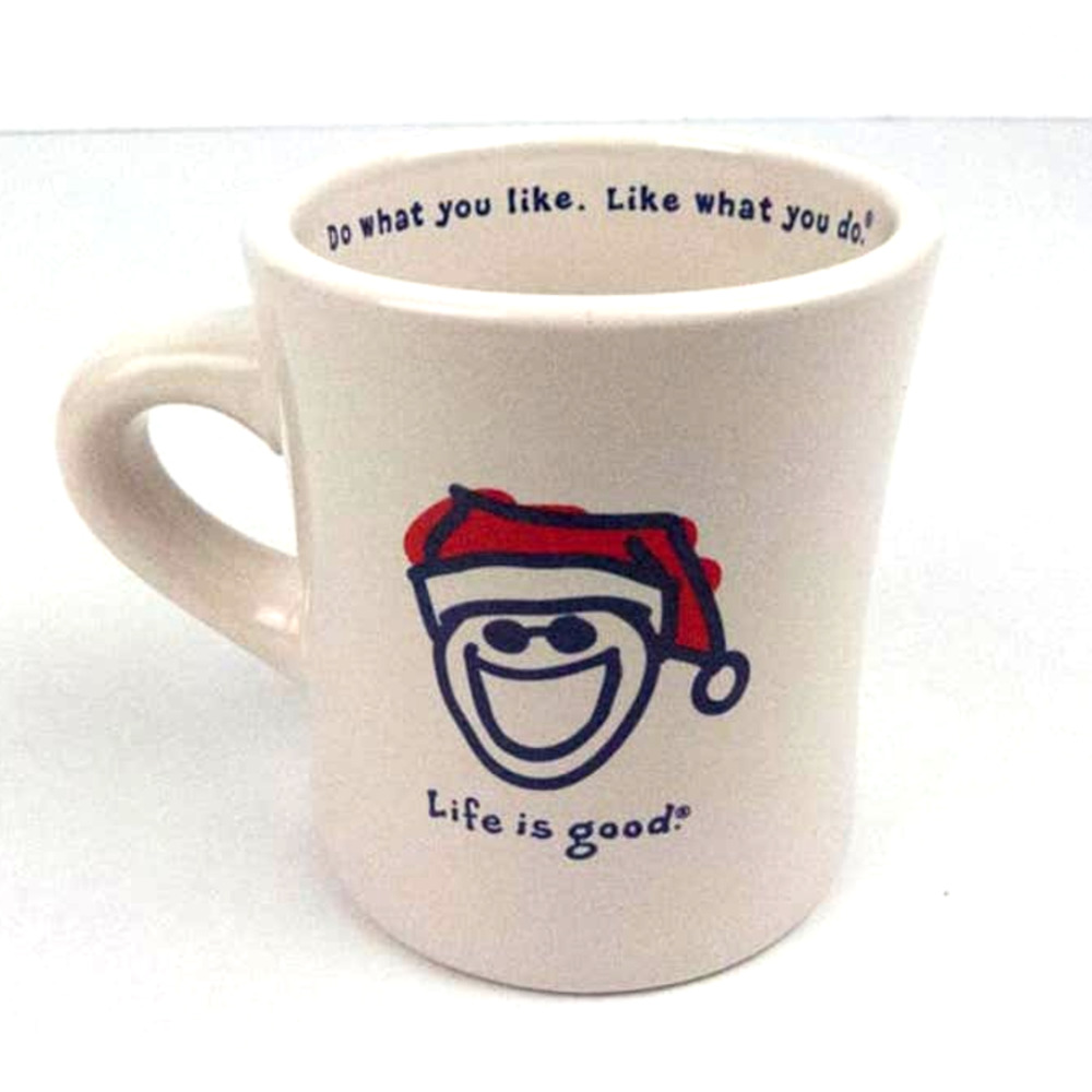 Life Is Good Coffee Mug Cup Santa Hat Christmas Holiday Do What You Like